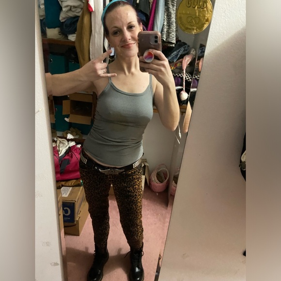 LIP SERVICE Vintage 90’s Leopard Print Punk 80’s Hair Metal Jeans~RARE FIND - Picture 10 of 16